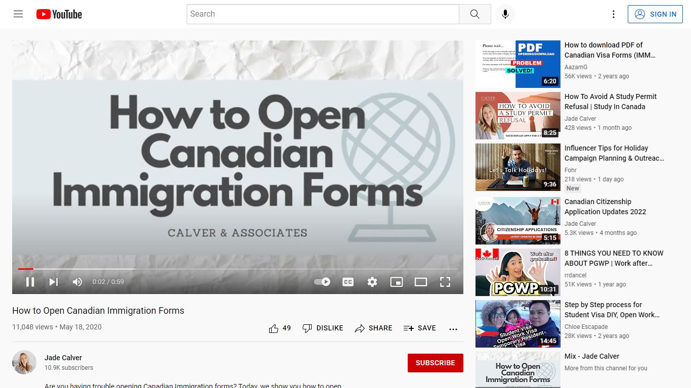 How to Open Canadian Immigration Forms - YouTube