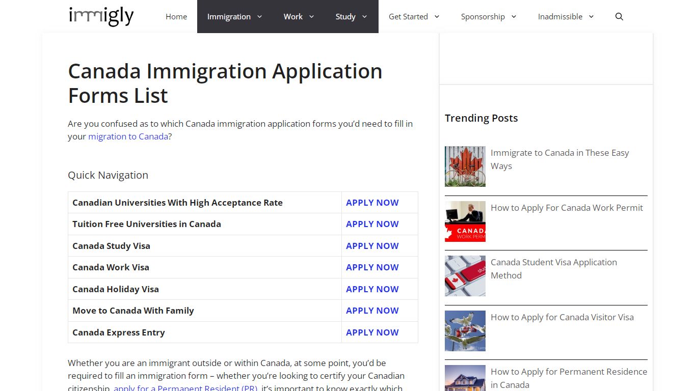 Find Canada Immigration Application Forms (IMM 5768, 5373b, 5475, etc ...